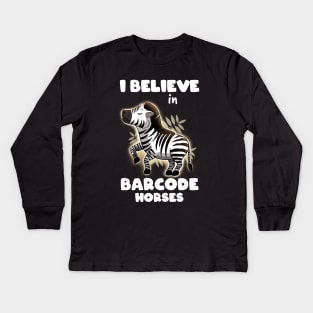 I believe in barcode horses Kids Long Sleeve T-Shirt